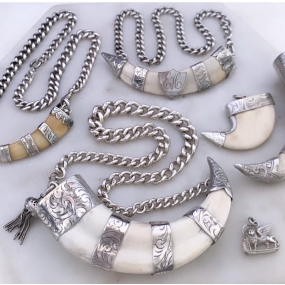 Gypsy Silver - OOAK - Lion Tusk Necklace - OS